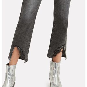 Frame Le High Straight Leg Jeans Silver Strike Split Hem Frayed Denim Sz 30